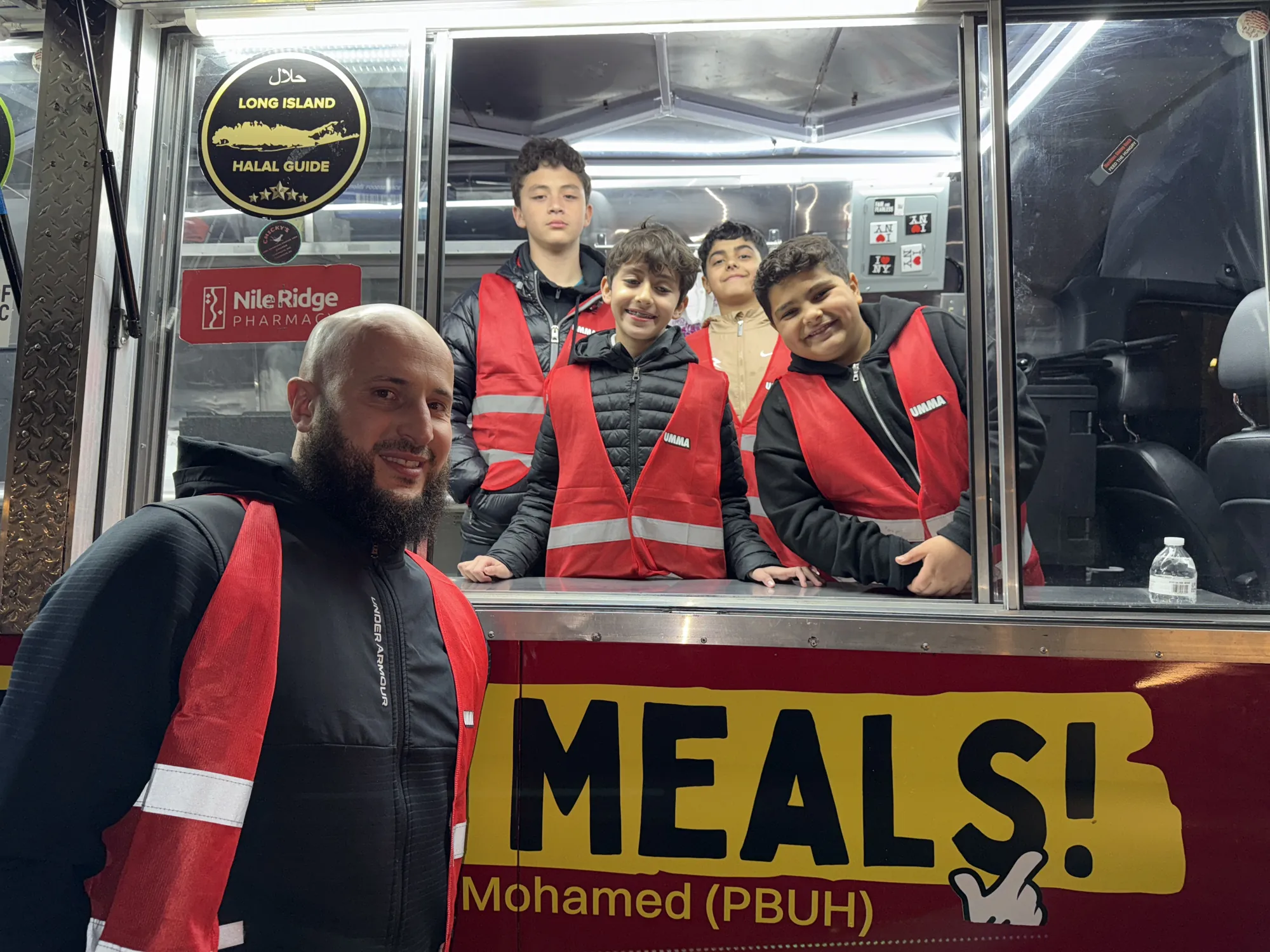 Bronx route, volunteer crew on the bus.